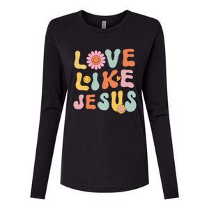 Groovy Love Like Jesus Religious God Women Christian Womens Cotton Relaxed Long Sleeve T-Shirt