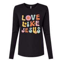 Groovy Love Like Jesus Religious God Women Christian Womens Cotton Relaxed Long Sleeve T-Shirt