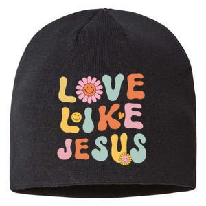 Groovy Love Like Jesus Religious God Women Christian Sustainable Beanie