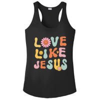 Groovy Love Like Jesus Religious God Women Christian Ladies PosiCharge Competitor Racerback Tank