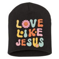 Groovy Love Like Jesus Religious God Women Christian Short Acrylic Beanie