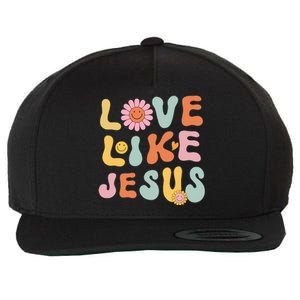 Groovy Love Like Jesus Religious God Women Christian Wool Snapback Cap