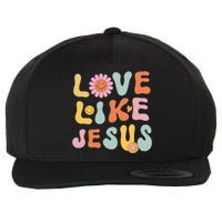 Groovy Love Like Jesus Religious God Women Christian Wool Snapback Cap