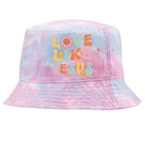 Groovy Love Like Jesus Religious God Women Christian Tie-Dyed Bucket Hat