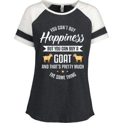 Goat Lover Livestock Farmer Breeder Enza Ladies Jersey Colorblock Tee