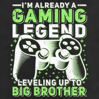 Gaming Legend Leveling Up To Big Brother Gamers Big Bro Gift 7 Panel Mesh Trucker Snapback Hat