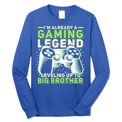 Gaming Legend Leveling Up To Big Brother Gamers Big Bro Gift Long Sleeve Shirt