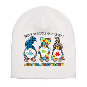 Gnomes Leopard Love Accept Autism Awareness Autism Support Short Acrylic Beanie