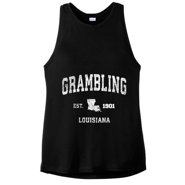 Grambling Louisiana La Vintage Sports Ladies PosiCharge Tri-Blend Wicking Tank