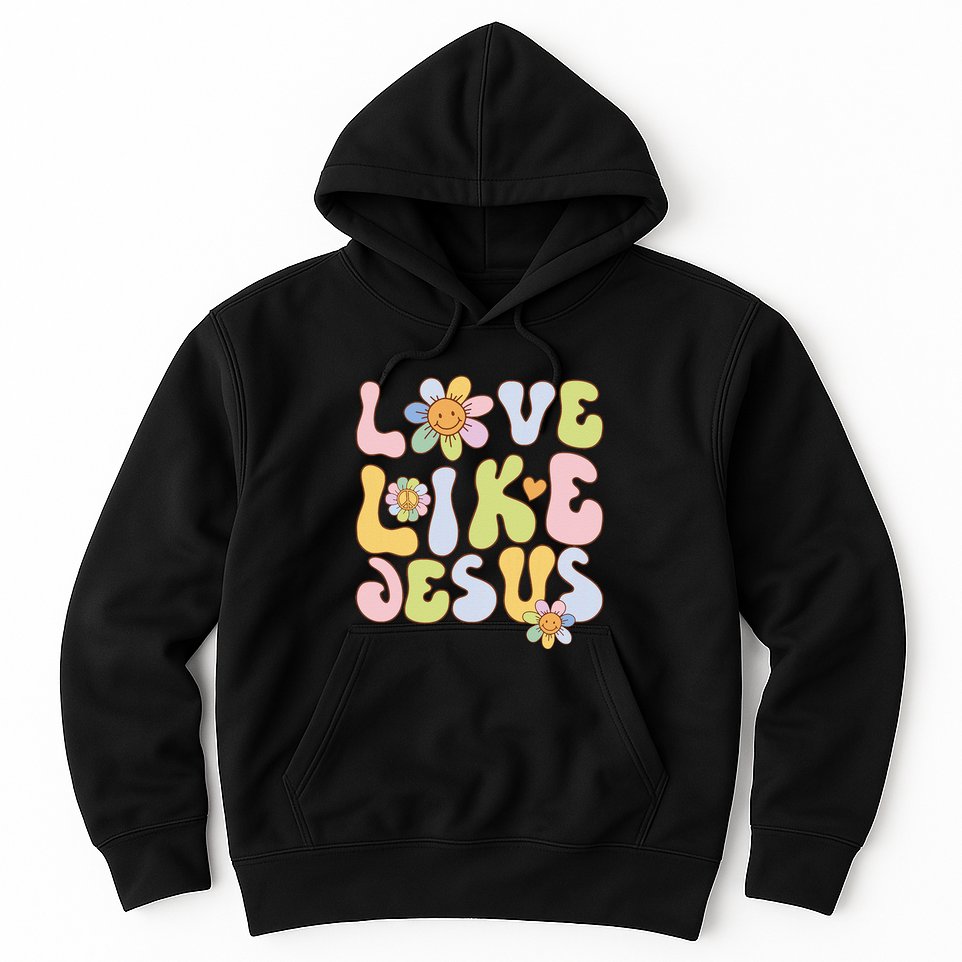 Groovy Love Like Jesus Religious God Christian Hoodie