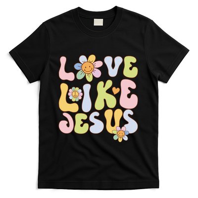 Groovy Love Like Jesus Religious God Christian T-Shirt