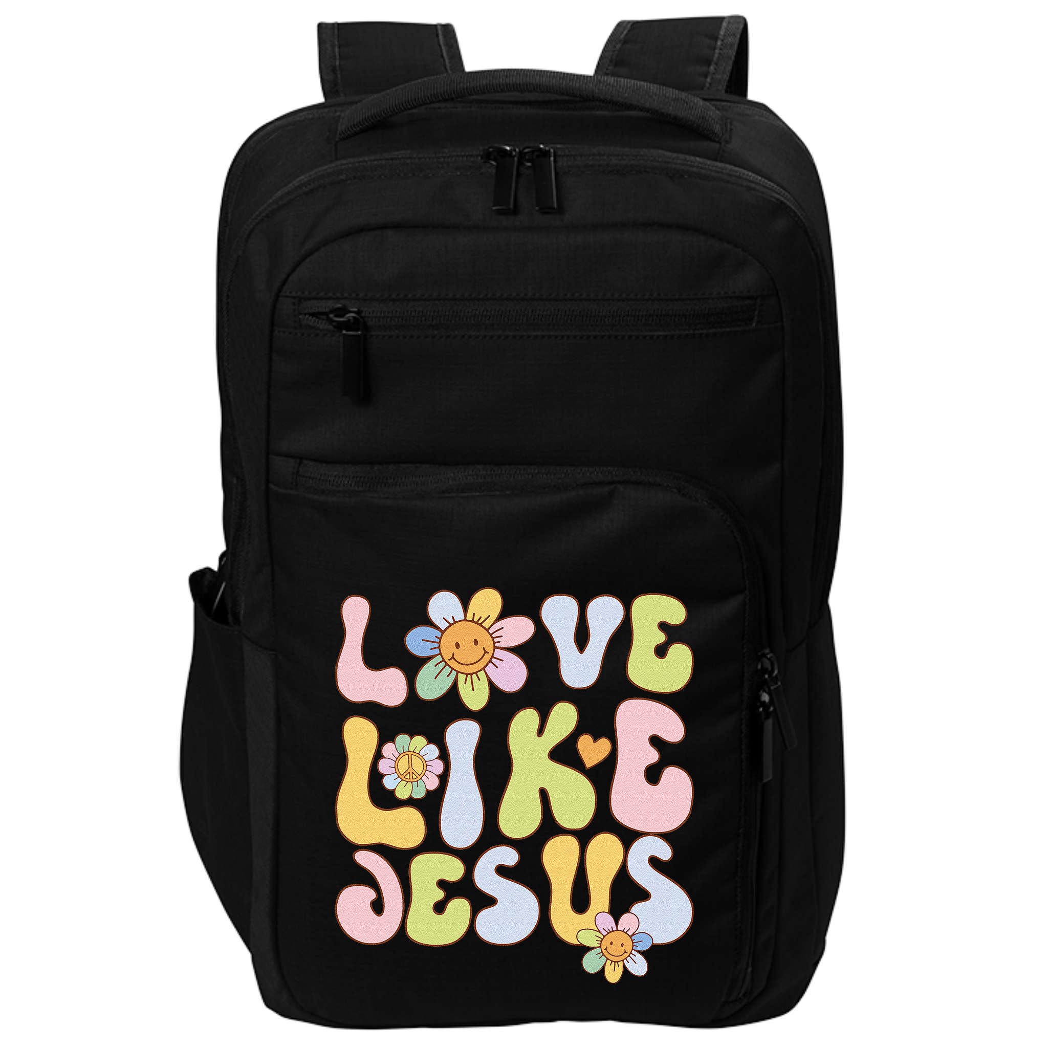 Groovy Love Like Jesus Religious God Christian Impact Tech Backpack