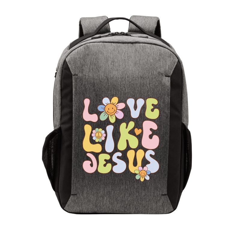 Groovy Love Like Jesus Religious God Christian Vector Backpack