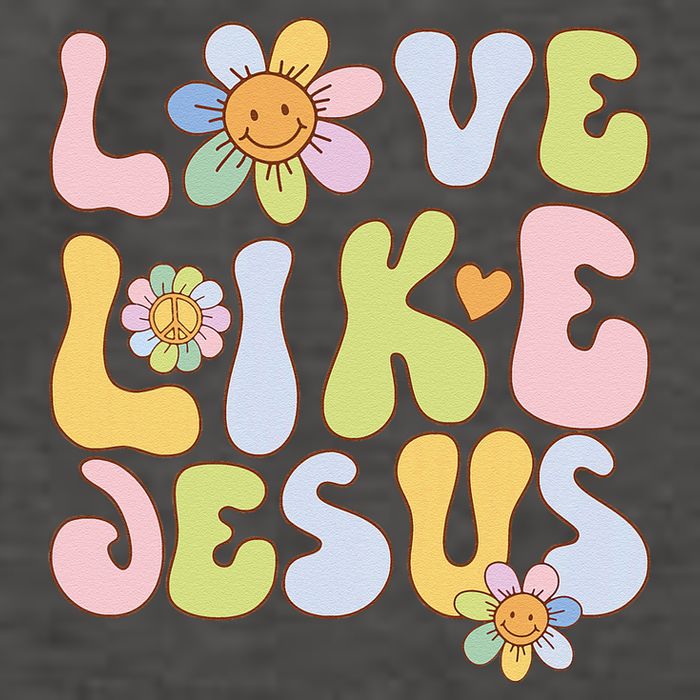 Groovy Love Like Jesus Religious God Christian Vector Backpack