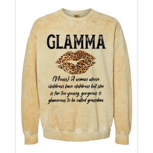 Glamma Leopard Lips Kiss GlamMa Description Mother's Day Colorblast Crewneck Sweatshirt