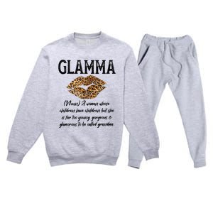 Glamma Leopard Lips Kiss GlamMa Description Mother's Day Premium Crewneck Sweatsuit Set