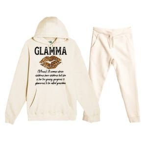 Glamma Leopard Lips Kiss GlamMa Description Mother's Day Premium Hooded Sweatsuit Set