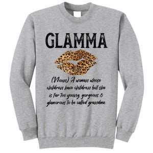 Glamma Leopard Lips Kiss GlamMa Description Mother's Day Tall Sweatshirt