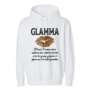 Glamma Leopard Lips Kiss GlamMa Description Mother's Day Garment-Dyed Fleece Hoodie