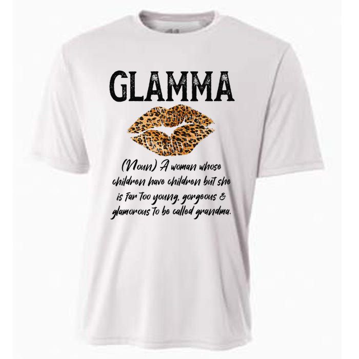 Glamma Leopard Lips Kiss GlamMa Description Mother's Day Cooling Performance Crew T-Shirt