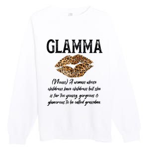 Glamma Leopard Lips Kiss GlamMa Description Mother's Day Premium Crewneck Sweatshirt