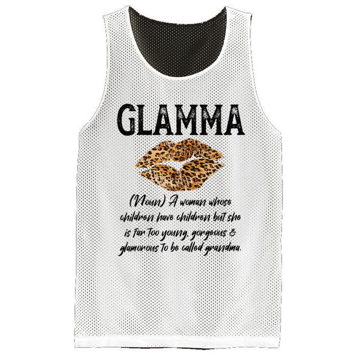 Glamma Leopard Lips Kiss GlamMa Description Mother's Day Mesh Reversible Basketball Jersey Tank