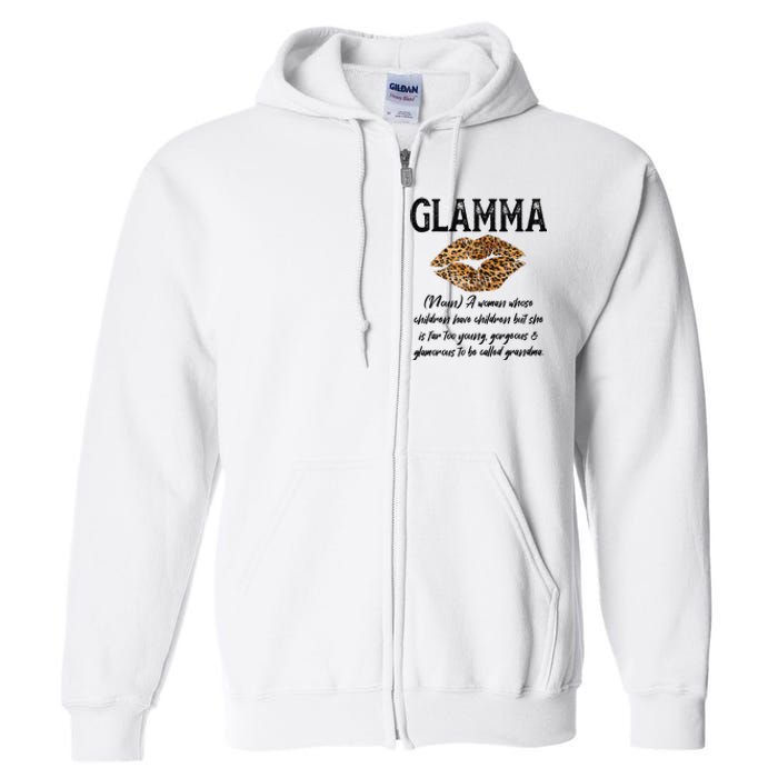 Glamma Leopard Lips Kiss GlamMa Description Mother's Day Full Zip Hoodie