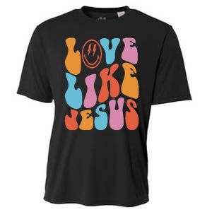 groovy Love Like Jesus Smile Face Aesthetic Trendy Cooling Performance Crew T-Shirt