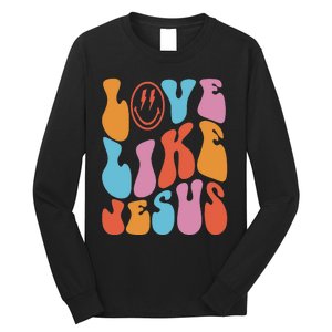 groovy Love Like Jesus Smile Face Aesthetic Trendy Long Sleeve Shirt