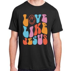 groovy Love Like Jesus Smile Face Aesthetic Trendy Adult ChromaSoft Performance T-Shirt