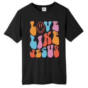 groovy Love Like Jesus Smile Face Aesthetic Trendy Tall Fusion ChromaSoft Performance T-Shirt