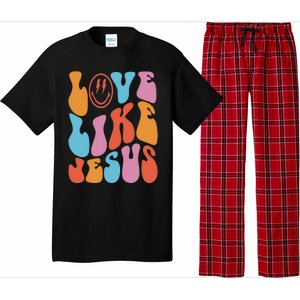 groovy Love Like Jesus Smile Face Aesthetic Trendy Pajama Set