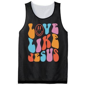 groovy Love Like Jesus Smile Face Aesthetic Trendy Mesh Reversible Basketball Jersey Tank