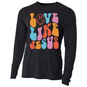 groovy Love Like Jesus Smile Face Aesthetic Trendy Cooling Performance Long Sleeve Crew