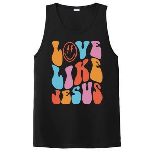 groovy Love Like Jesus Smile Face Aesthetic Trendy PosiCharge Competitor Tank