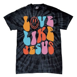 groovy Love Like Jesus Smile Face Aesthetic Trendy Tie-Dye T-Shirt