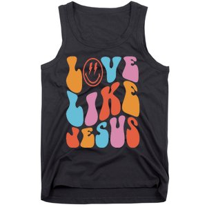 groovy Love Like Jesus Smile Face Aesthetic Trendy Tank Top