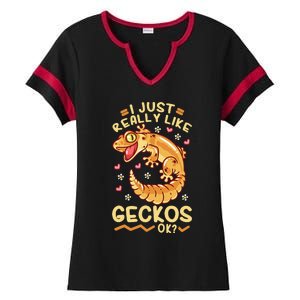 Gecko Lizard Leopard Geckos Terraristic Ladies Halftime Notch Neck Tee