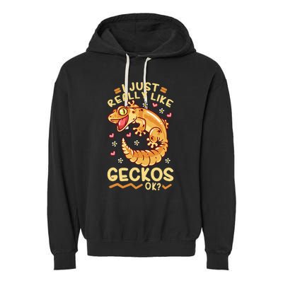 Gecko Lizard Leopard Geckos Terraristic Garment-Dyed Fleece Hoodie