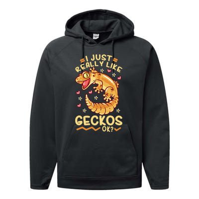 Gecko Lizard Leopard Geckos Terraristic Performance Fleece Hoodie