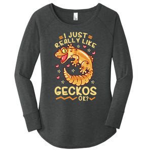 Gecko Lizard Leopard Geckos Terraristic Women's Perfect Tri Tunic Long Sleeve Shirt