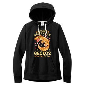 Gecko Lizard Leopard Geckos Terraristic Women's Fleece Hoodie