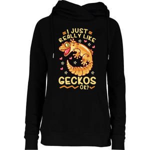 Gecko Lizard Leopard Geckos Terraristic Womens Funnel Neck Pullover Hood