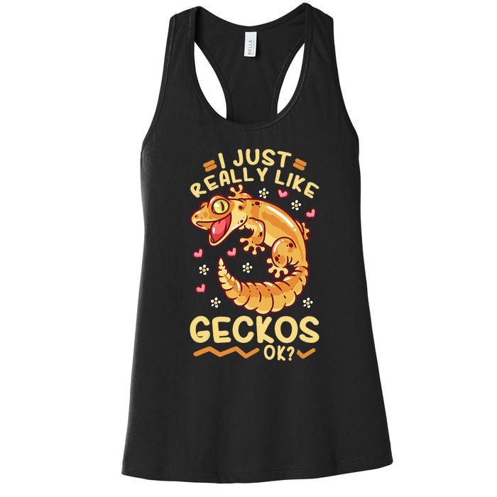 Gecko Lizard Leopard Geckos Terraristic Women's Racerback Tank