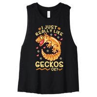 Gecko Lizard Leopard Geckos Terraristic Women's Racerback Cropped Tank