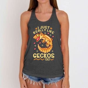 Gecko Lizard Leopard Geckos Terraristic Women's Knotted Racerback Tank