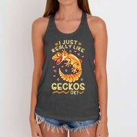 Gecko Lizard Leopard Geckos Terraristic Women's Knotted Racerback Tank