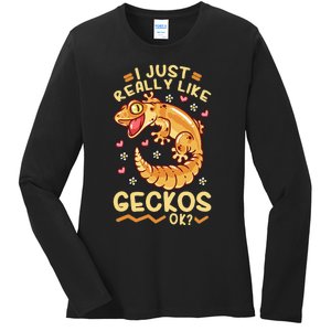 Gecko Lizard Leopard Geckos Terraristic Ladies Long Sleeve Shirt