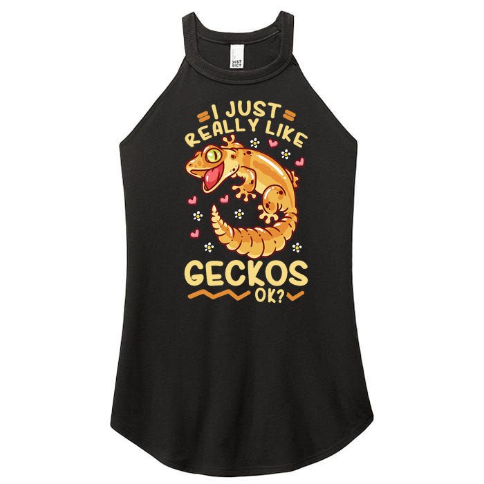 Gecko Lizard Leopard Geckos Terraristic Women's Perfect Tri Rocker Tank