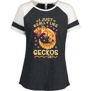 Gecko Lizard Leopard Geckos Terraristic Enza Ladies Jersey Colorblock Tee